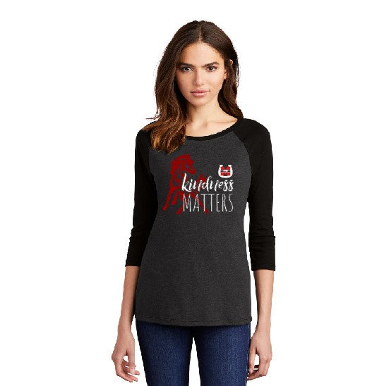 Kindness Matters District 3/4 Sleeve Raglan Black