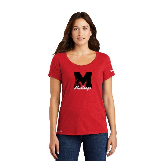 Nike Ladies Dri-fit Tee Block M Red