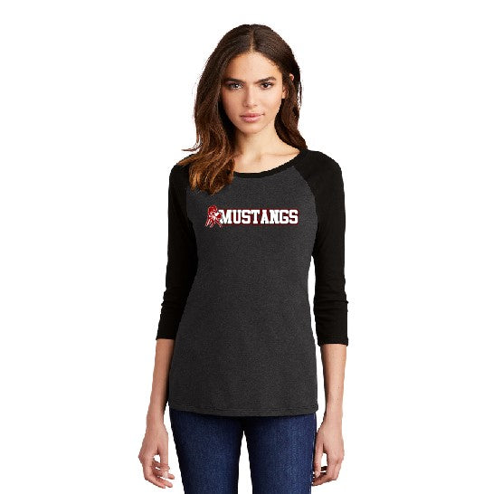 Mustangs District 3/4 Sleeve Raglan Black