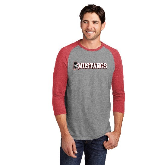 Mustangs District 3/4 Sleeve Raglan Red